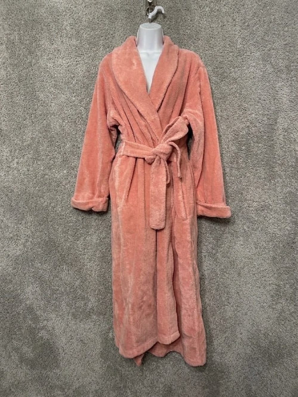 Vermont Country Store Chenille Bathrobe Belted Pockets Pink Soft Cozy Women’s 1X